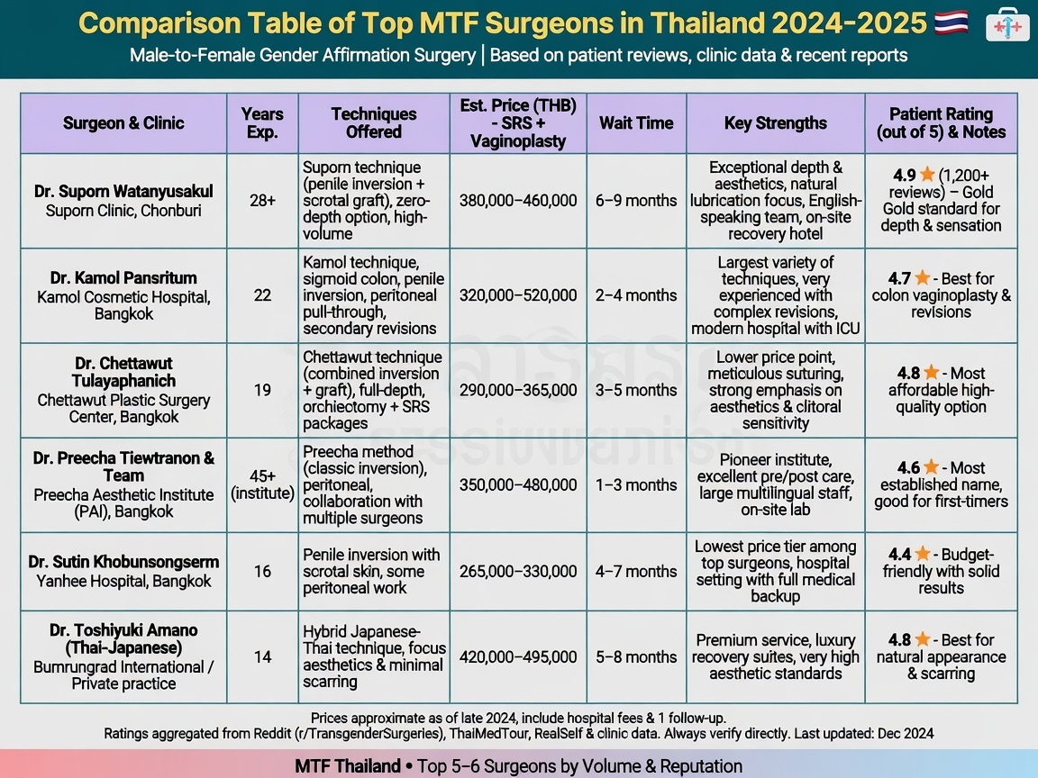 ** Table comparing Dr. Kamol