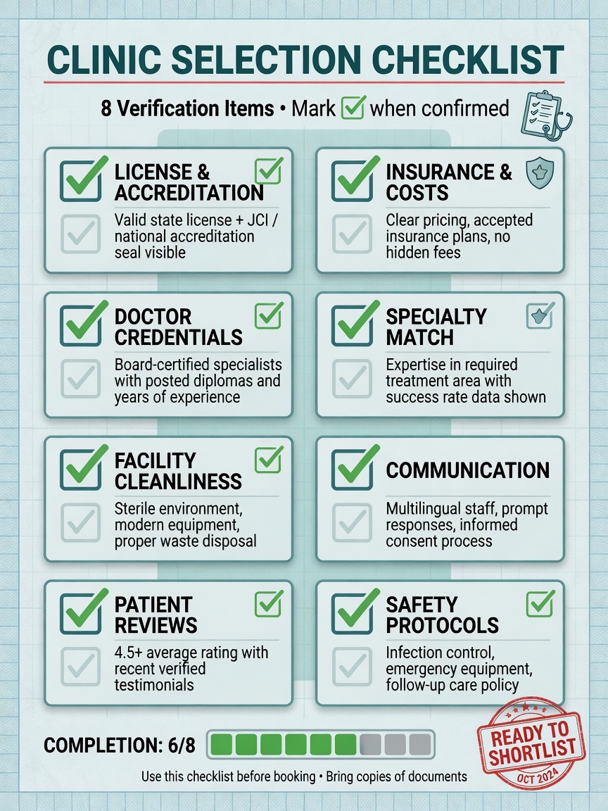 ** Checklist for choosing a 360 liposuction Thailand clinic with accreditation