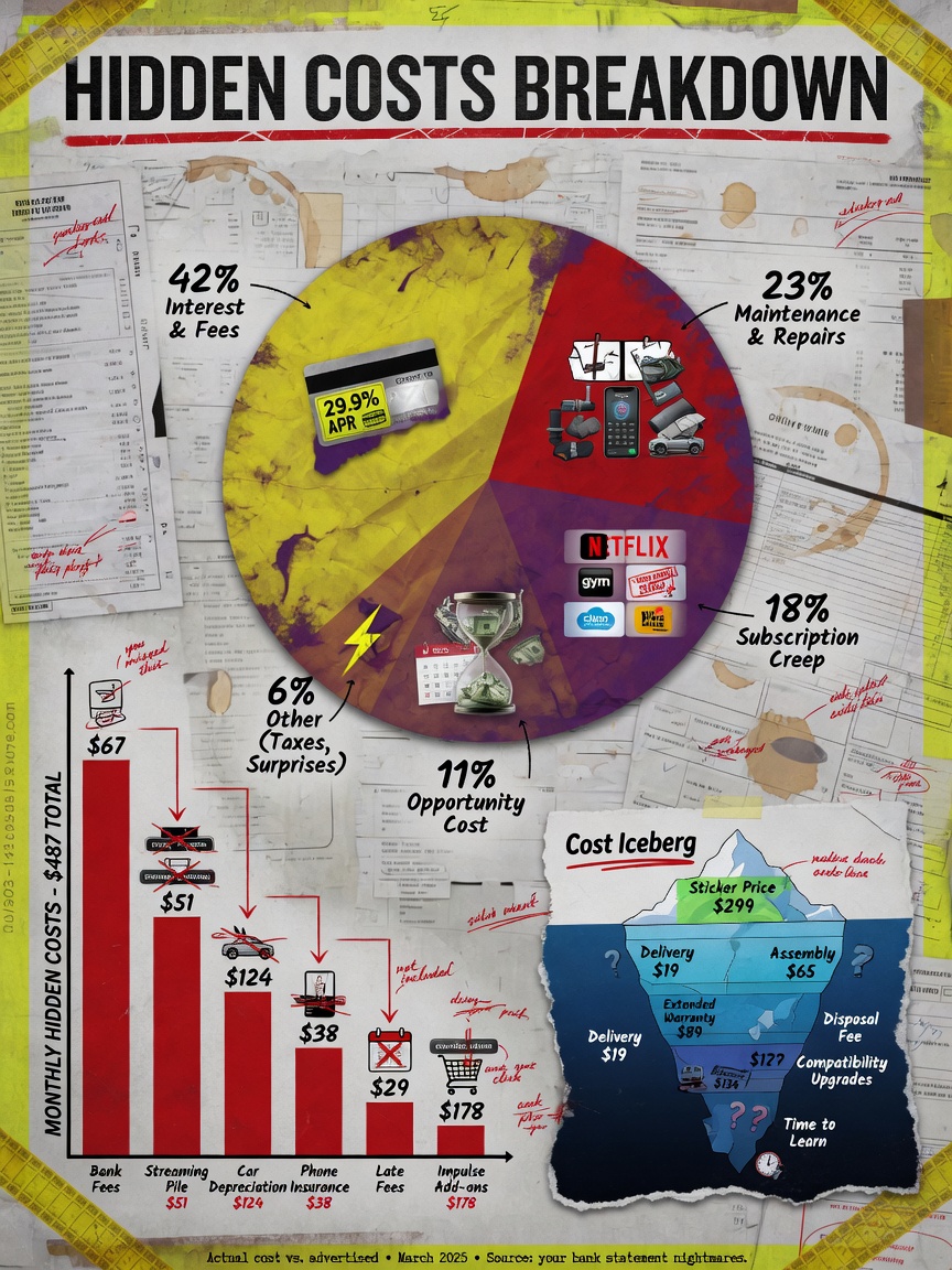 ** Pie chart showing the hidden costs of overseas surgery including emergency care