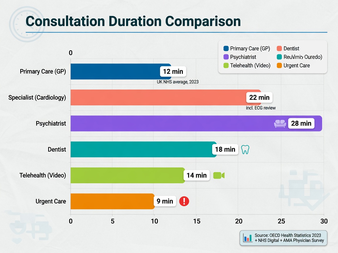 ** Comparison chart showing minimum consultation time for ethical plastic surgery vs. red flag rushed consultations