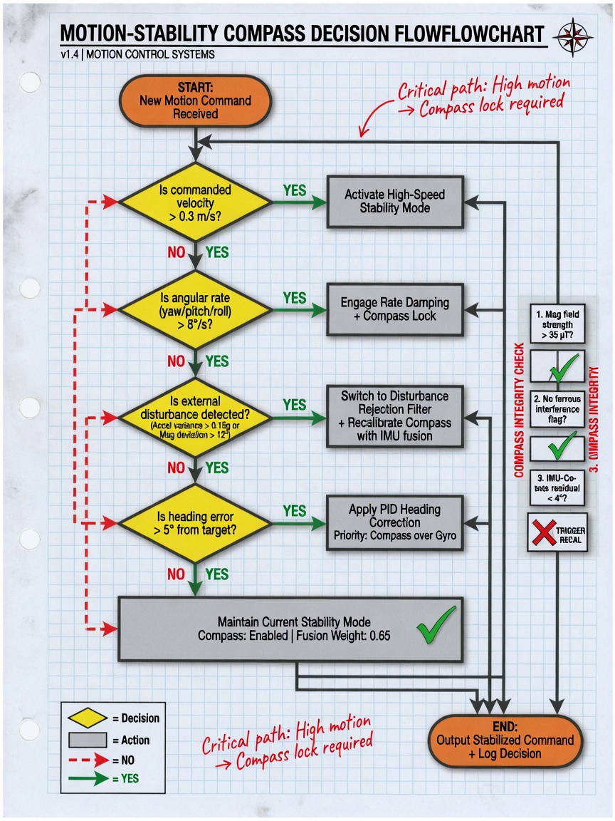 ** A three‑axis decision flowchart showing how disc health